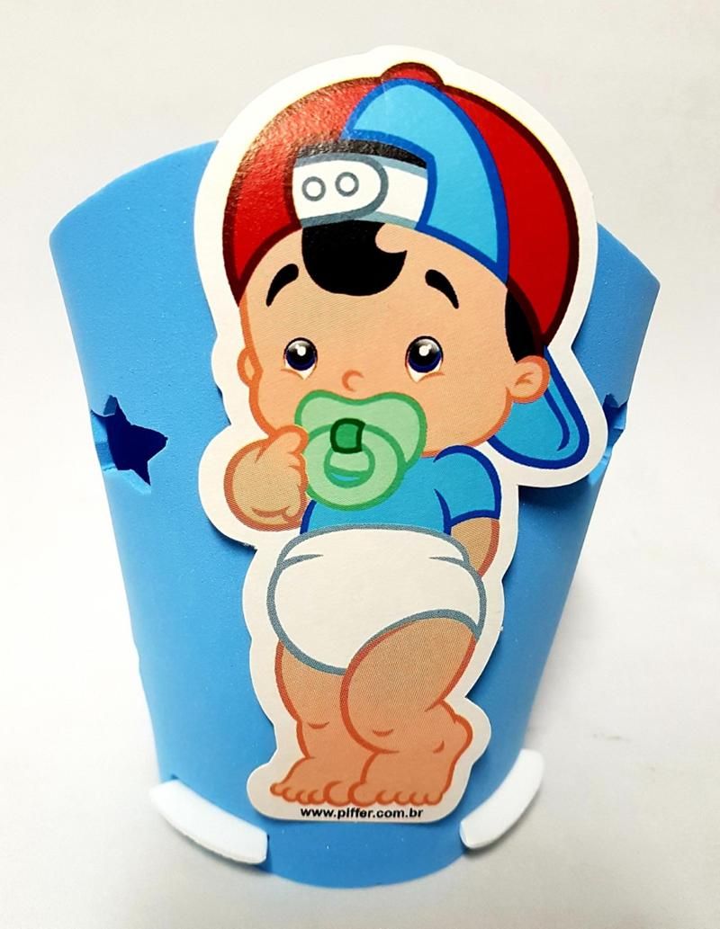 Porta Treco Bebe Menino Azul 04 Unidades