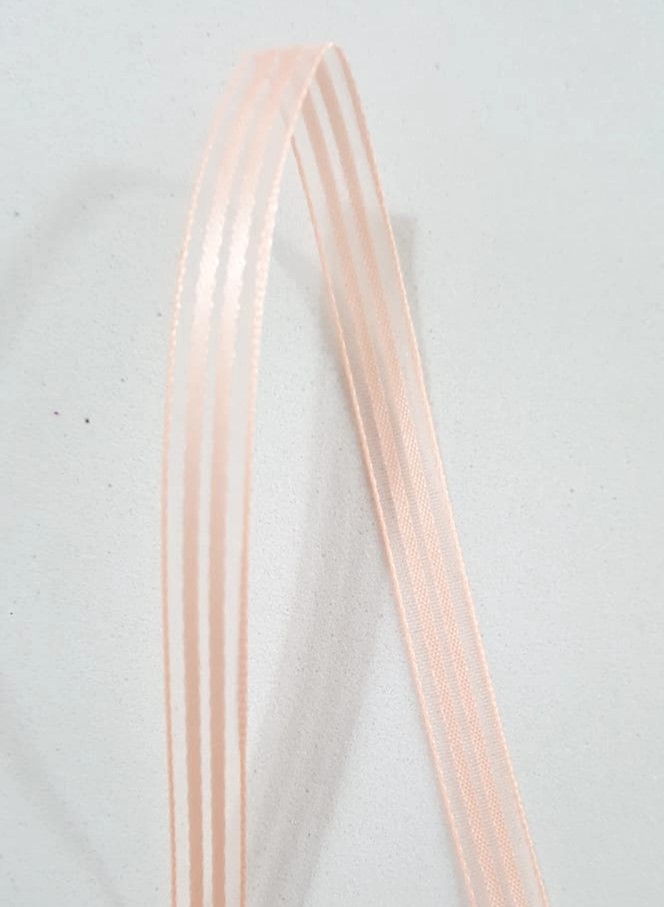 Fita Voal Listrado 7mm 10m Cor Salmo