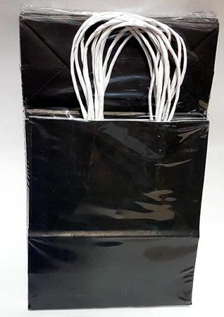 Sacola Papel 14 X 08 X 16  cm Preta 10 Unidades
