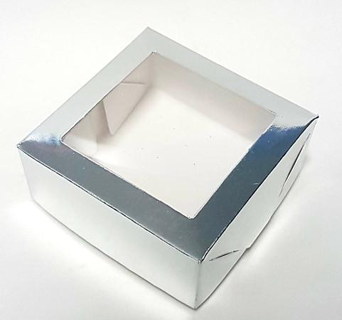 Caixa Bem Casado 1 Quadrado Visor Laminado Prata