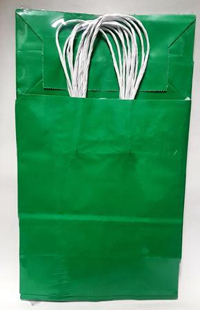 Sacola Papel 14 x 08 x 16 cm Verde Bandeira 10 Unidades
