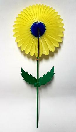 Enfeite Margarida Flor Amarelo Azul