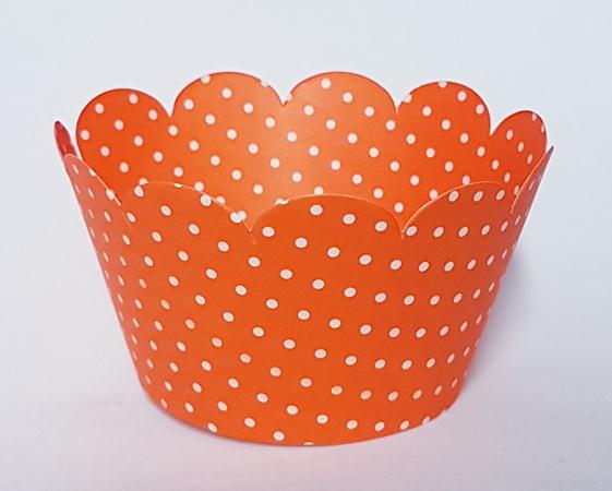 Saia Para Cupcake Decorado Laranja Po Branca