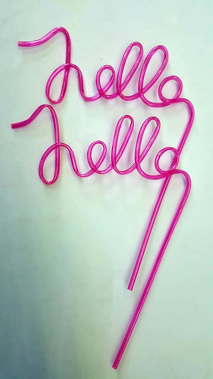 Canudo Plstico Dash Hello Rosa Unidade