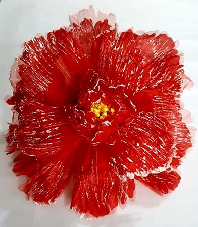 Flor Gigante De Tecido Vermelho
