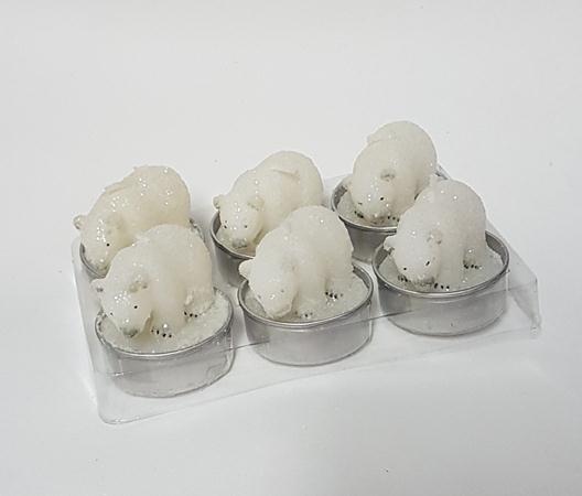 Vela Urso Polar Branco 06 Unidades