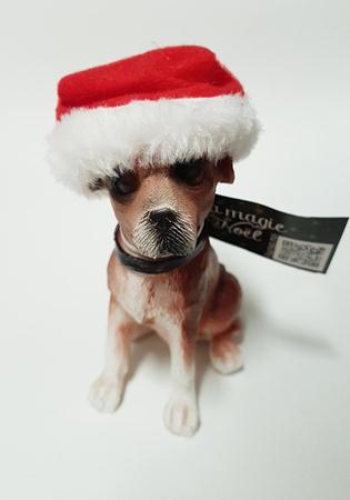 Cachorrinho Resina Natal 9cm Unidade