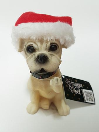 Cachorrinho Resina Natal 9cm Unidade