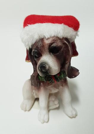 Cachorrinho Resina Natal 9cm Unidade