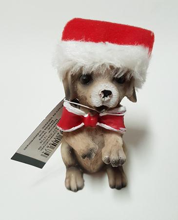 Cachorrinho Resina Natal 9cm Unidade