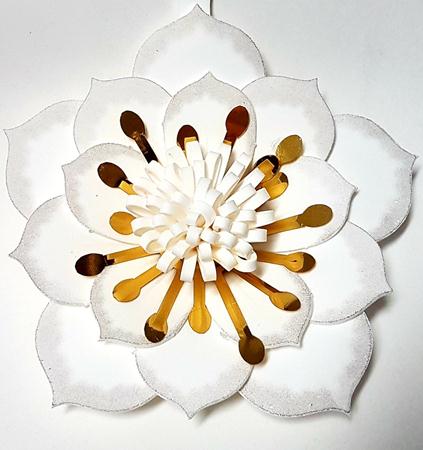 Painel Flor Camelia G Branco