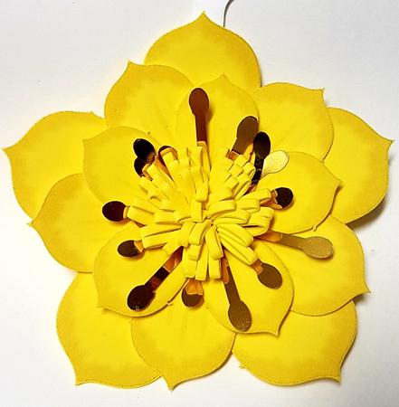 Painel Flor Camelia G Amarelo