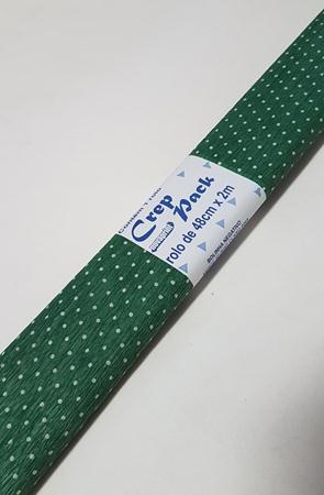 Crepom Parafinado Decorado Verde Po Branco