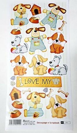 Aplique Decoupage I Love My Dog