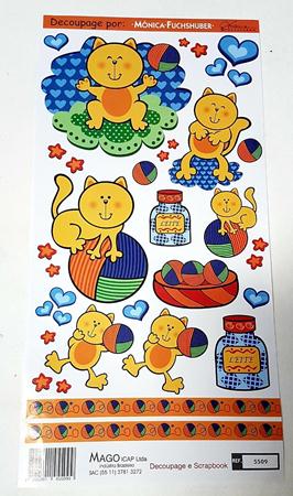 Aplique Decoupage Gato Mnica Fuchshuber 1