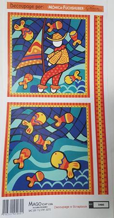 Aplique Decoupage Mnica Fuchshuber Pescador