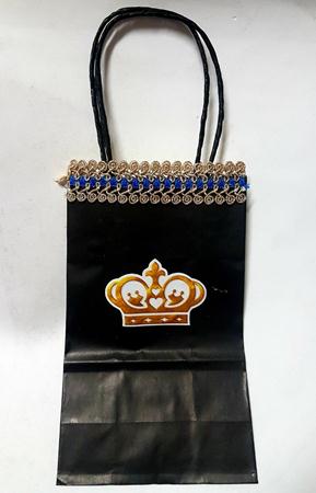 Sacola de Papel Preta Coroa
