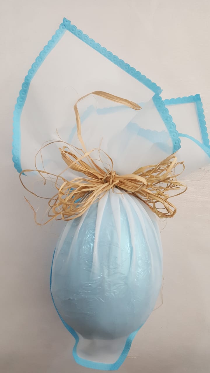 Embalagem Tecido Com Borda Azul Claro 35 cm Unidade