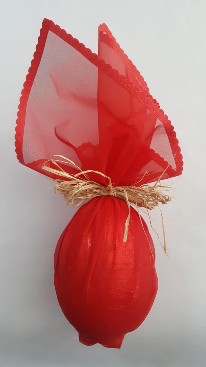 Embalagem Tecido Express Organza Com Borda Vermelho 35 cm Unidade