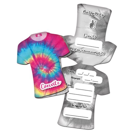 Convite Tie Dye 08 Unidades