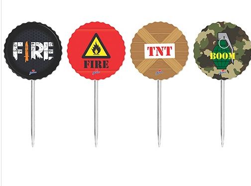 Toppers Para Doce E Salgado Fire 08 Unidades