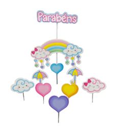 Topo de Bolo Chuva de Amor Unidade