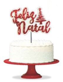 Topo De Bolo 3D Natal Unidade