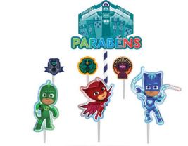 Topo de Bolo Pj Masks 07 Itens