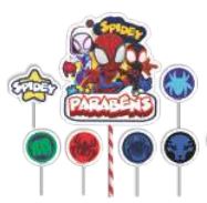 Topo De Bolo Impresso Spidey 07 Itens