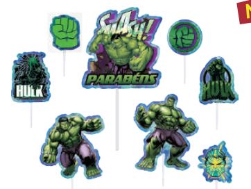 Topo Bolo Impresso Hulk 08 Unidades