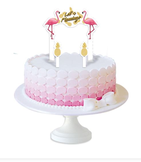 Topo de Bolo Lets Flamingo 20 cm