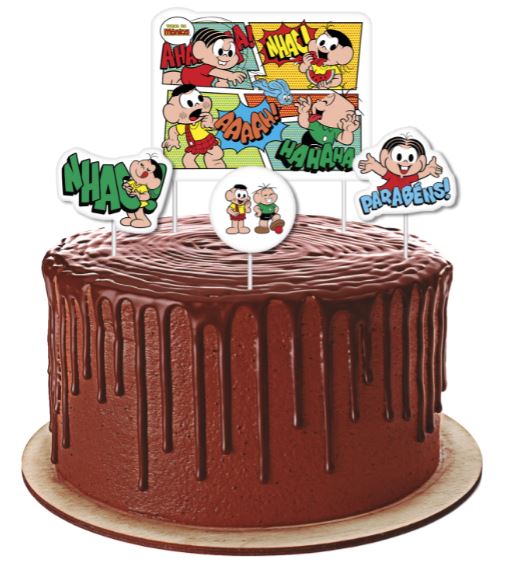Topper Para Bolo Turma Da Mnica 04 Unidades