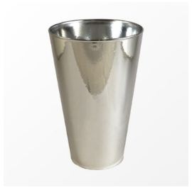Vaso Acrlico Tulipa 21x13 Metalizado Prata Unidade