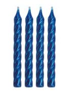 Vela Espiral Metalizada Azul 08 Unidades