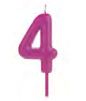Vela Big Metalizada Rosa N4 Unidade