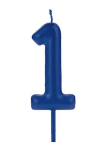 Vela Big Metalizada Azul N1 Unidade