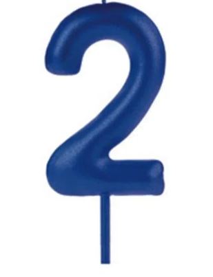 Vela Big Metalizada Azul N2 Unidade