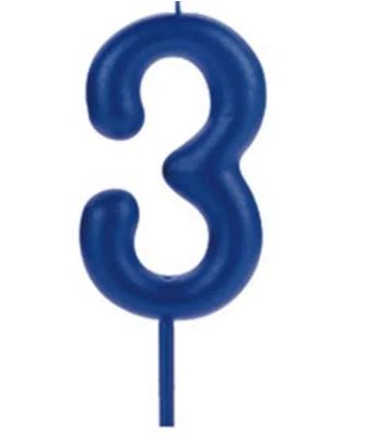 Vela Big Metalizada Azul N3 Unidade