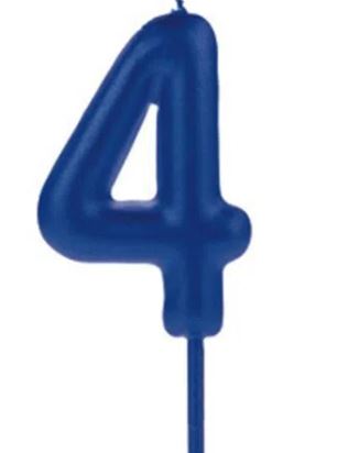Vela Big Metalizada Azul N4 Unidade