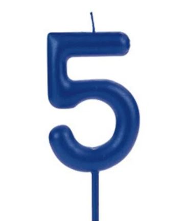 Vela Big Metalizada Azul N5 Unidade