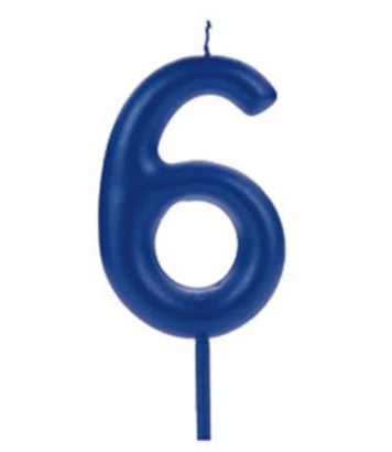 Vela Big Metalizada Azul N6 Unidade