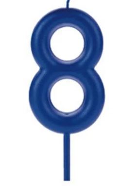 Vela Big Metalizada Azul N8 Unidade