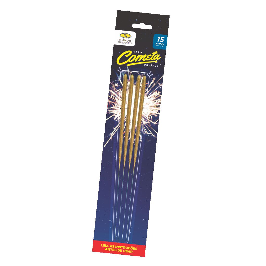 Vela Cometa Dourada Sparkle 04 Unidades
