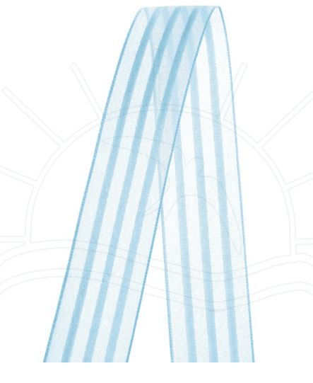 Fita Voal Listrado 7mm 10m Cor Azul Beb
