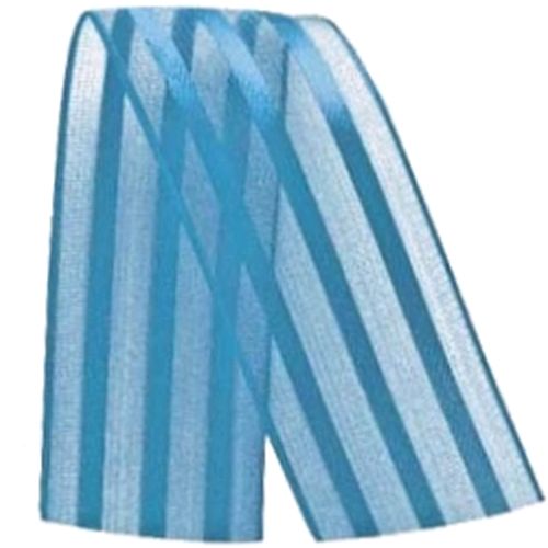 Fita Voal Listrado 7mm 10m Cor Azul Turquesa