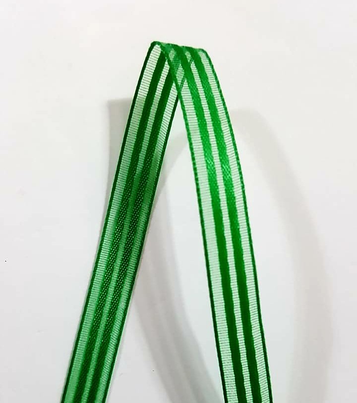 Fita Voal Listrado 7mm 10m Cor Verde Bandeira