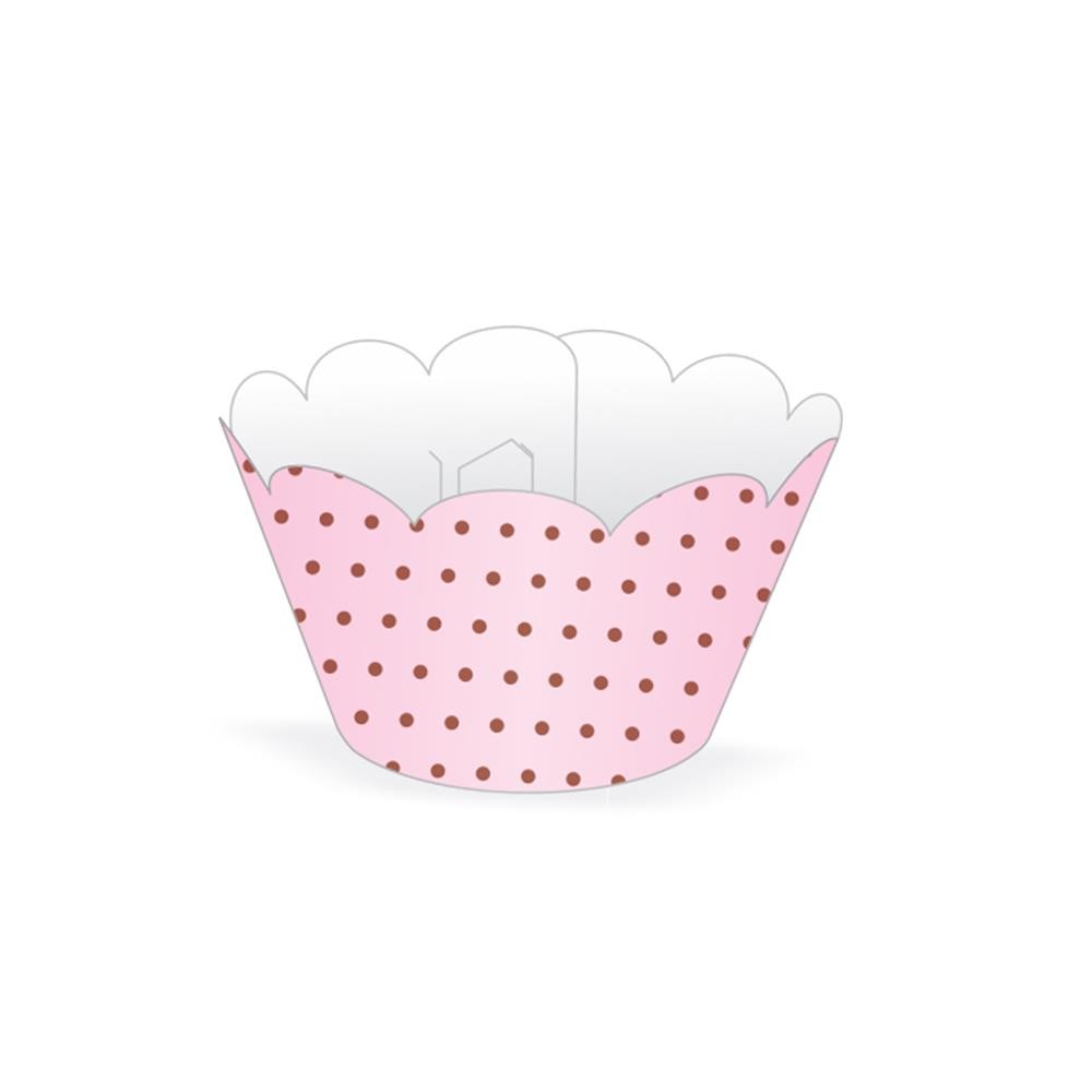 Saia Para Mini Cupcake Decorado Rosa Po Marrom