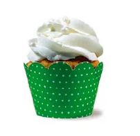 Saia Para Mini Cupcake Decorado Verde Po Branca